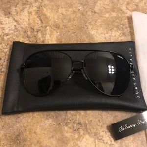 Quay Black Aviator Sunglasses